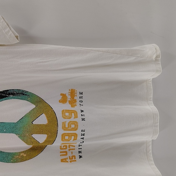Maurices Woodstock Tee Size Medium White With Peace Sign Graphic - Picture 3 of 7